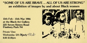 Poster for an exhibition about images of black women in Feb 1986